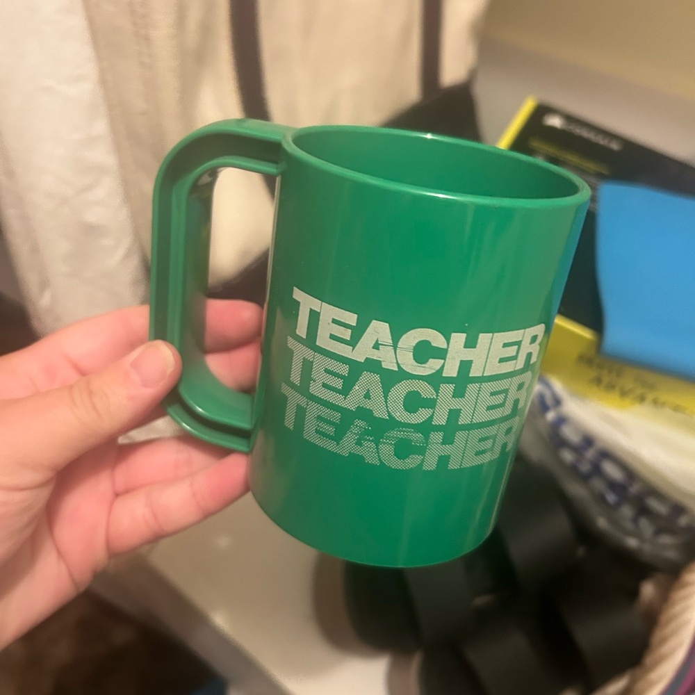 Vintage plastic Teacher mug